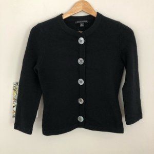 Banana Republic Fitted Black Cardigan Wool/Angora
